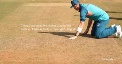 The ICC evaluated the pitches used for the India vs. Australia Tests as "average" - Reports